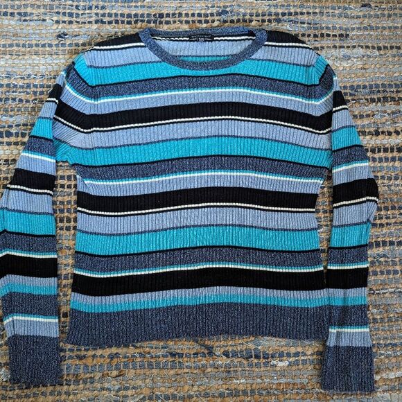 Cotton/Acrylic Black & Blue XL Town & Country Cabincore Cottagecore Whimsy - Picture 2 of 7